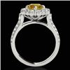 Image 2 : 2.16 ctw Certified SI/I Fancy Intense Yellow Diamond Ring 10k White Gold - REF-190H9R