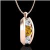 Image 3 : 1.07 ctw Intense Fancy Yellow Diamond Art Deco Necklace 18k Rose Gold - REF-143K6Y