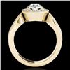 Image 2 : 1.4 ctw Certified Diamond Solitaire Halo Ring 10k Yellow Gold - REF-204F5M