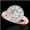 Image 1 : 2.09 ctw Certified Diamond Solitaire Halo Ring 10k Rose Gold - REF-225Y2X