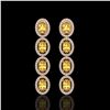 Image 1 : 5.4 ctw Fancy Citrine & Diamond Micro Pave Halo Earrings 10k Rose Gold - REF-143A6N