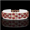 Image 2 : 25.85 ctw Ruby & Diamond Bracelet 10K Rose Gold - REF-272G8W