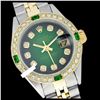 Image 1 : Rolex Men's Two Tone 14K Gold/SS, QuickSet, Diam Dial & Diam/Emerald Bezel