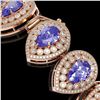 Image 3 : 50.04 ctw Tanzanite & Diamond Victorian Bracelet 14K Rose Gold - REF-2636M4G