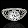 Image 1 : 1.22 ctw Certified Diamond Solitaire Halo Ring 10k White Gold - REF-177G3W
