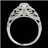 Image 2 : 1.22 ctw Certified Diamond Solitaire Halo Ring 10k White Gold - REF-177G3W