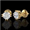 Image 2 : 1.07 ctw VS/SI Diamond Solitaire Art Deco Stud Earrings 18k Yellow Gold - REF-200R2K