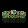 Image 1 : 15.79 ctw Jade & Diamond Bracelet 14K Yellow Gold - REF-263M6G