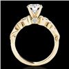Image 2 : 1.15 ctw Certified Diamond Solitaire Antique Ring 10k Yellow Gold - REF-190W9H