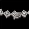 Image 3 : 16.4 ctw Princess Cut Diamond Micro Pave Necklace 18K White Gold - REF-1402F6M