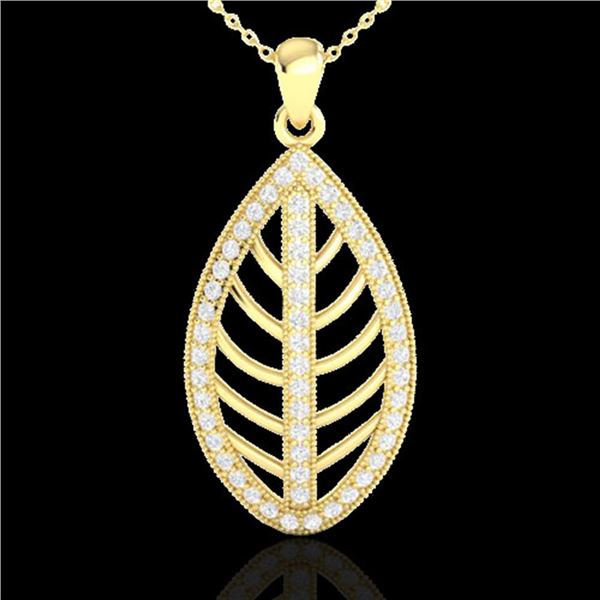 1 ctw Micro Pave VS/SI Diamond Designer Necklace 18k Yellow Gold - REF-100R2K