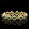 Image 2 : 37.35 ctw Emerald & Diamond Victorian Bracelet 14K Yellow Gold - REF-956K8Y