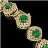 Image 3 : 37.35 ctw Emerald & Diamond Victorian Bracelet 14K Yellow Gold - REF-956K8Y