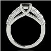 Image 2 : 3.05 ctw Certified VS Black Diamond Solitaire Ring 10k White Gold - REF-129M5G