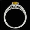 Image 2 : 1.33 ctw Certified SI/I Fancy Intense Yellow Diamond Ring 10k White Gold - REF-190X9A