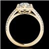 Image 2 : 2.05 ctw Certified Diamond Solitaire Halo Ring 10k Yellow Gold - REF-381A8N