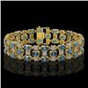 Image 1 : 25.07 ctw London Topaz & Diamond Bracelet 10K Yellow Gold - REF-227W3H