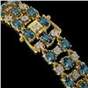 Image 3 : 25.07 ctw London Topaz & Diamond Bracelet 10K Yellow Gold - REF-227W3H