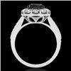 Image 2 : 2 ctw Certified VS Black Diamond Solitaire Halo Ring 10k White Gold - REF-71H2R