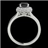 Image 2 : 1.6 ctw Certified VS Black Diamond Solitaire Halo Ring 10k White Gold - REF-57H8R