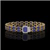 Image 1 : 19.07 ctw Sapphire & Diamond Bracelet 14K Yellow Gold - REF-236R4K
