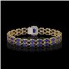 Image 3 : 19.07 ctw Sapphire & Diamond Bracelet 14K Yellow Gold - REF-236R4K