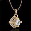Image 3 : 1.57 ctw VS/SI Diamond Micro Pave Stud Necklace 18k Yellow Gold - REF-229M3G