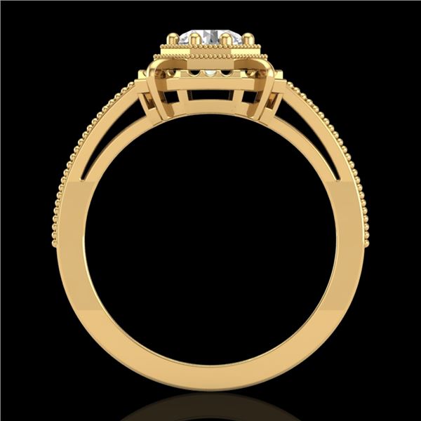 0.53 ctw VS/SI Diamond Art Deco Ring 18k Yellow Gold - REF-136A4N