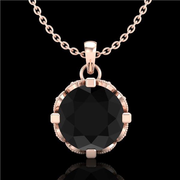 1.5 ctw Fancy Black Diamond Art Deco Stud Necklace 18k Rose Gold - REF-101Y8X