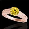 Image 1 : 1.5 ctw SI/I Fancy Intense Yellow Diamond Antique Ring 10k Rose Gold - REF-286R4K