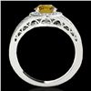 Image 2 : 1.5 ctw Certified SI/I Fancy Intense Yellow Diamond Ring 10k White Gold - REF-211R4K