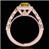 Image 2 : 1.93 ctw Certified SI/I Fancy Intense Yellow Diamond Ring 10k Rose Gold - REF-320F5M