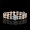 Image 2 : 15.72 ctw Aquamarine & Diamond Bracelet 14K Rose Gold - REF-254W5H