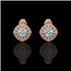 Image 1 : 4.39 ctw Aquamarine & Diamond Victorian Earrings 14K Rose Gold - REF-131A8N