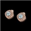 Image 2 : 4.39 ctw Aquamarine & Diamond Victorian Earrings 14K Rose Gold - REF-131A8N