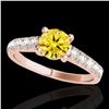 Image 1 : 1.55 ctw Certified SI/I Fancy Intense Yellow Diamond Ring 10k Rose Gold - REF-245W5H