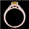 Image 2 : 1.55 ctw Certified SI/I Fancy Intense Yellow Diamond Ring 10k Rose Gold - REF-245W5H