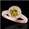 Image 1 : 1.5 ctw Certified SI/I Fancy Intense Yellow Diamond Ring 10k Rose Gold - REF-204H5R