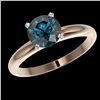 Image 2 : 1.55 ctw Certified Intense Blue Diamond Engagment Ring 10k Rose Gold - REF-147M3G