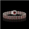 Image 3 : 25.08 ctw Garnet & Diamond Bracelet 14K White Gold - REF-281X8A