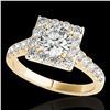 Image 1 : 2 ctw Certified Diamond Solitaire Halo Ring 10k Yellow Gold - REF-218R2K