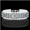 Image 2 : 13.12 ctw Aquamarine & Diamond Row Bracelet 10K White Gold - REF-245W5H