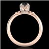 Image 3 : 1 ctw Fancy Black Diamond Engagment Art Deco Ring 18k Rose Gold - REF-80R2K