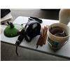 Image 1 : Enamelled hanging light, planer, trouble light, coil nails, drill bits and fan