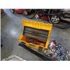 Image 2 : Rubbermaid toolbox of bungee cords with sound bar, hockey stick and toys