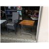 Image 1 : 4 STACKING PATIO CHAIRS AND FOLDING PATIO TABLE