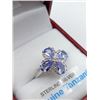 Image 2 : STERLING SILVER GENUINE TANZANITE RING RETAIL $550