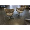 Image 8 : 2 BRASS SWIVEL STOOLS