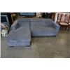 Image 2 : GREY FABRIC 2 PIECE SECTIONAL WITH STORAGE AND PULL OUT SLEEPER, ADJUSTABLE HEADRESTS