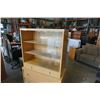 Image 3 : OAK 5 DRAWER GLASS DOOR DISPLAY CABINET - 62 INCHES TALL, 42 INCHES WIDE, 15 INCHES DEEP